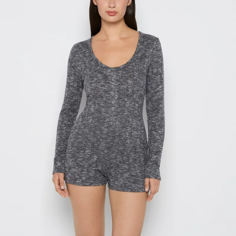 Placket Front Onsie in Tuxedo Black sold by La SENZA