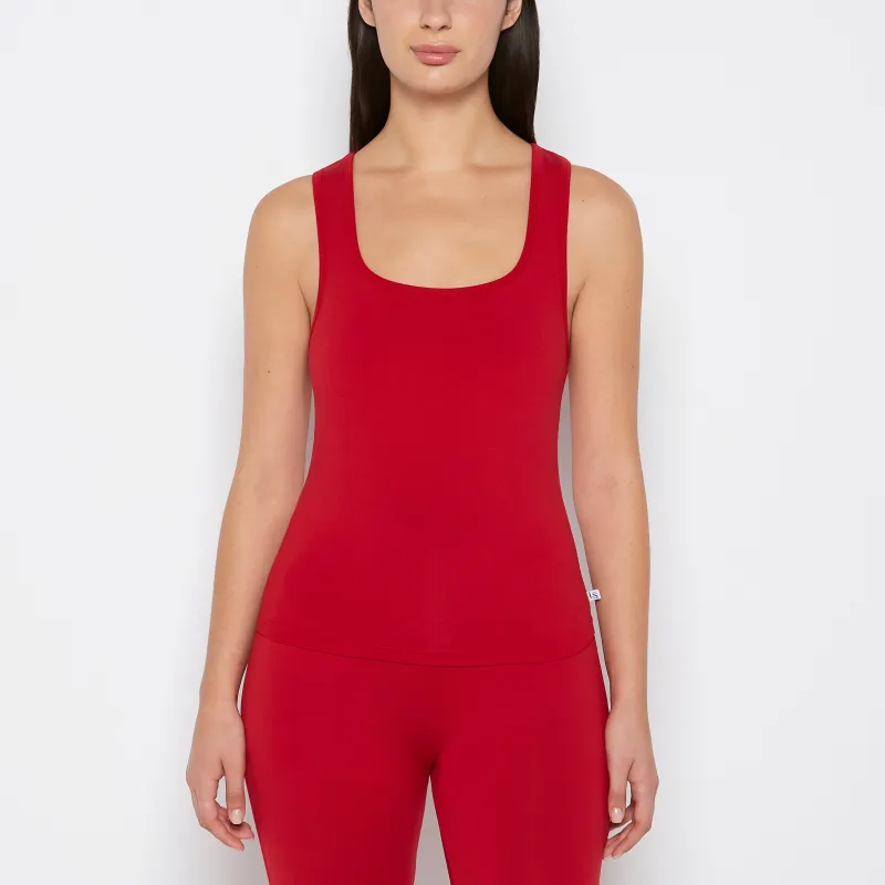Square Neck Sleep Tank in Crimson sold by La SENZA