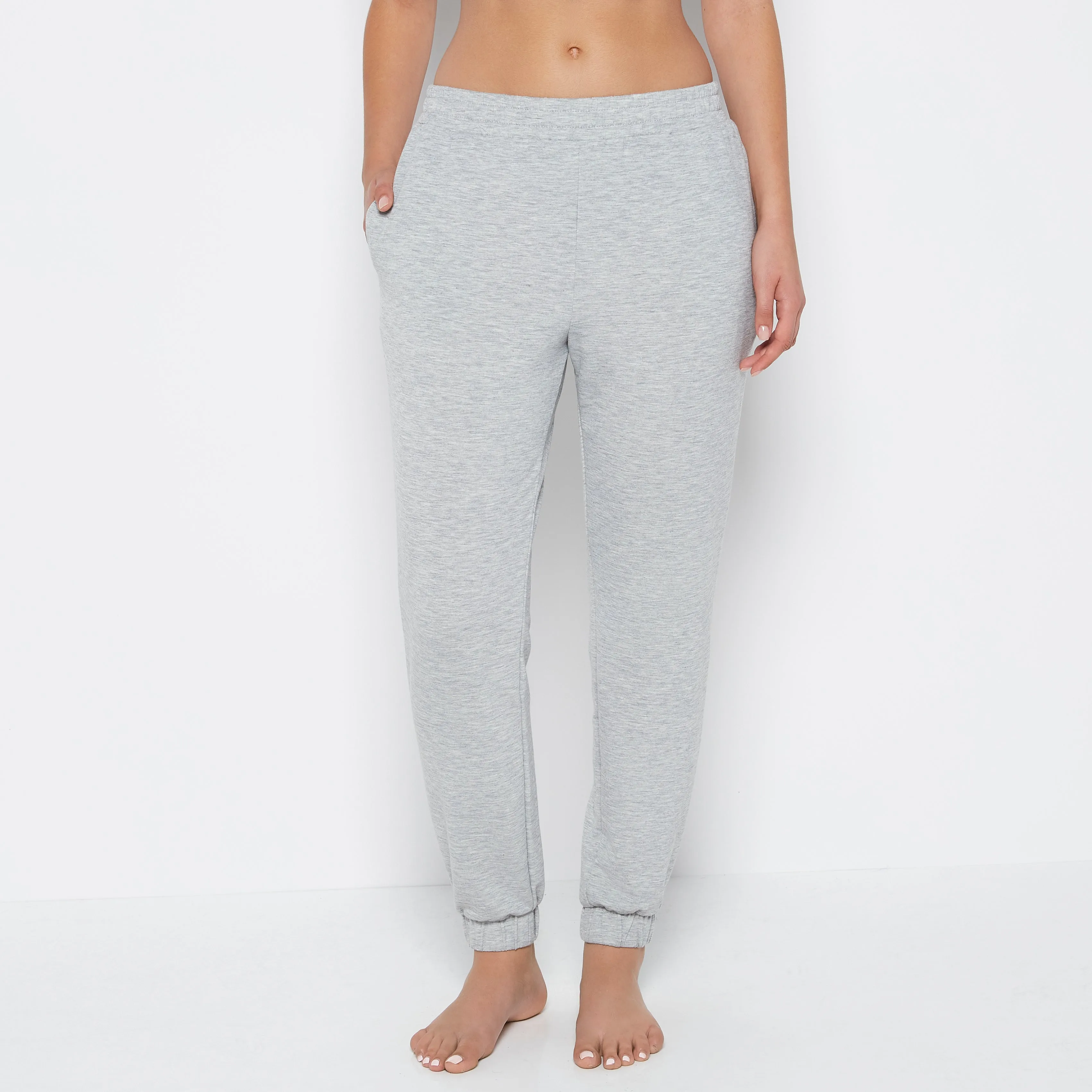 French Terry Sleep Pant in Cool Gray Heather sold by La SENZA
