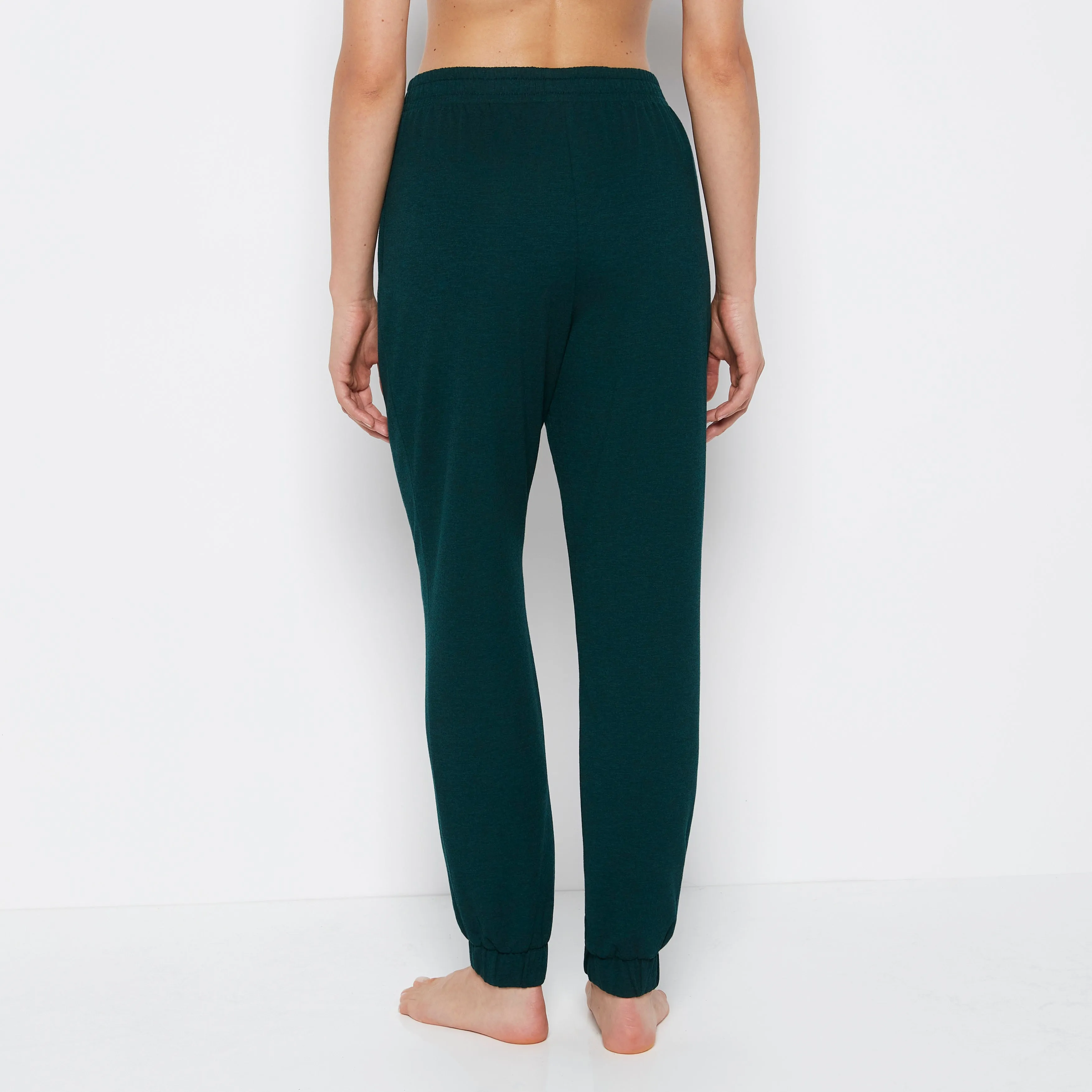 French Terry Sleep Pant in Emerald Green Heather sold by La SENZA product image thumbnail 3