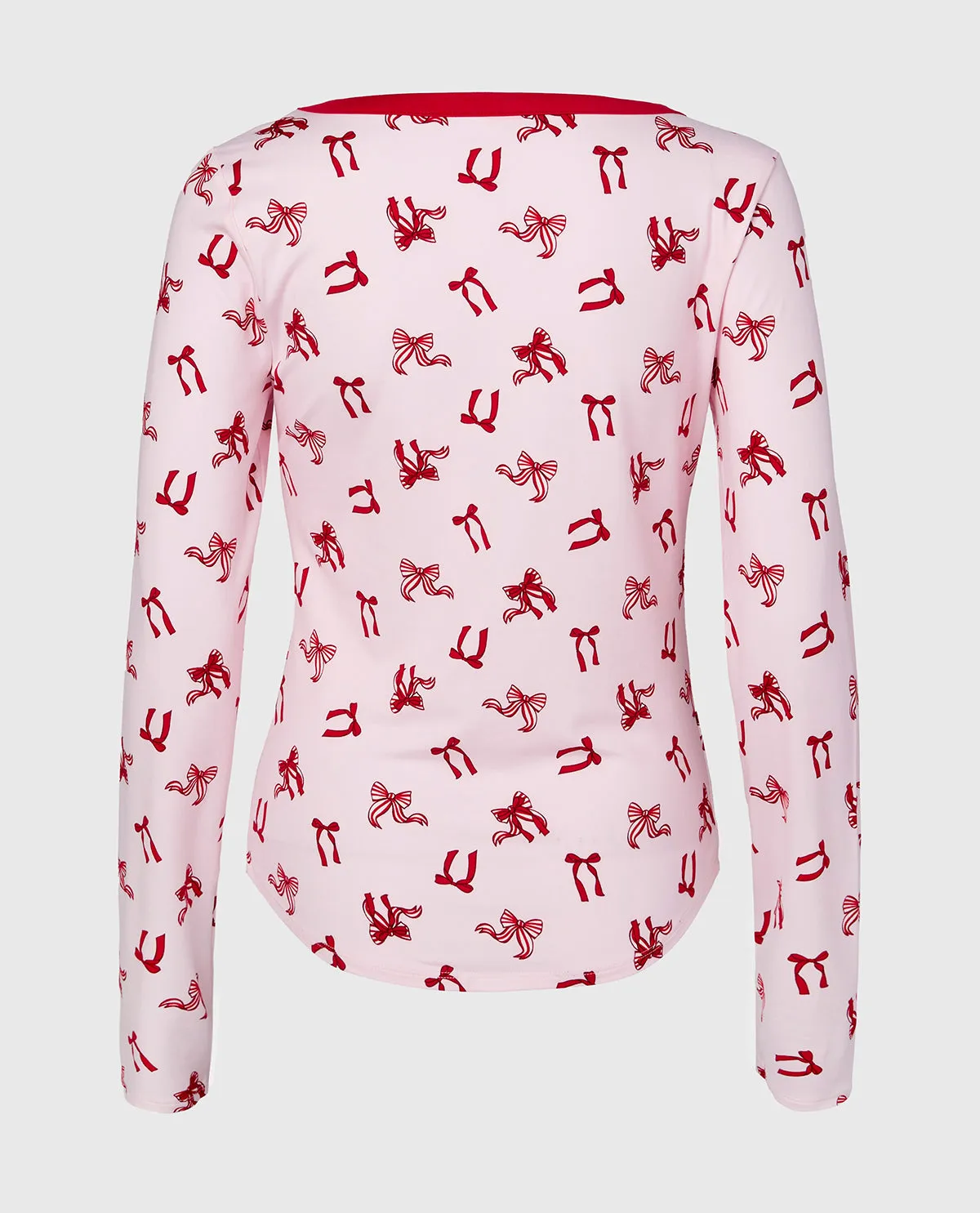 Long sleeve brushed jersey v-Neck top in Big Sweet Bows sold by La SENZA product image thumbnail 5