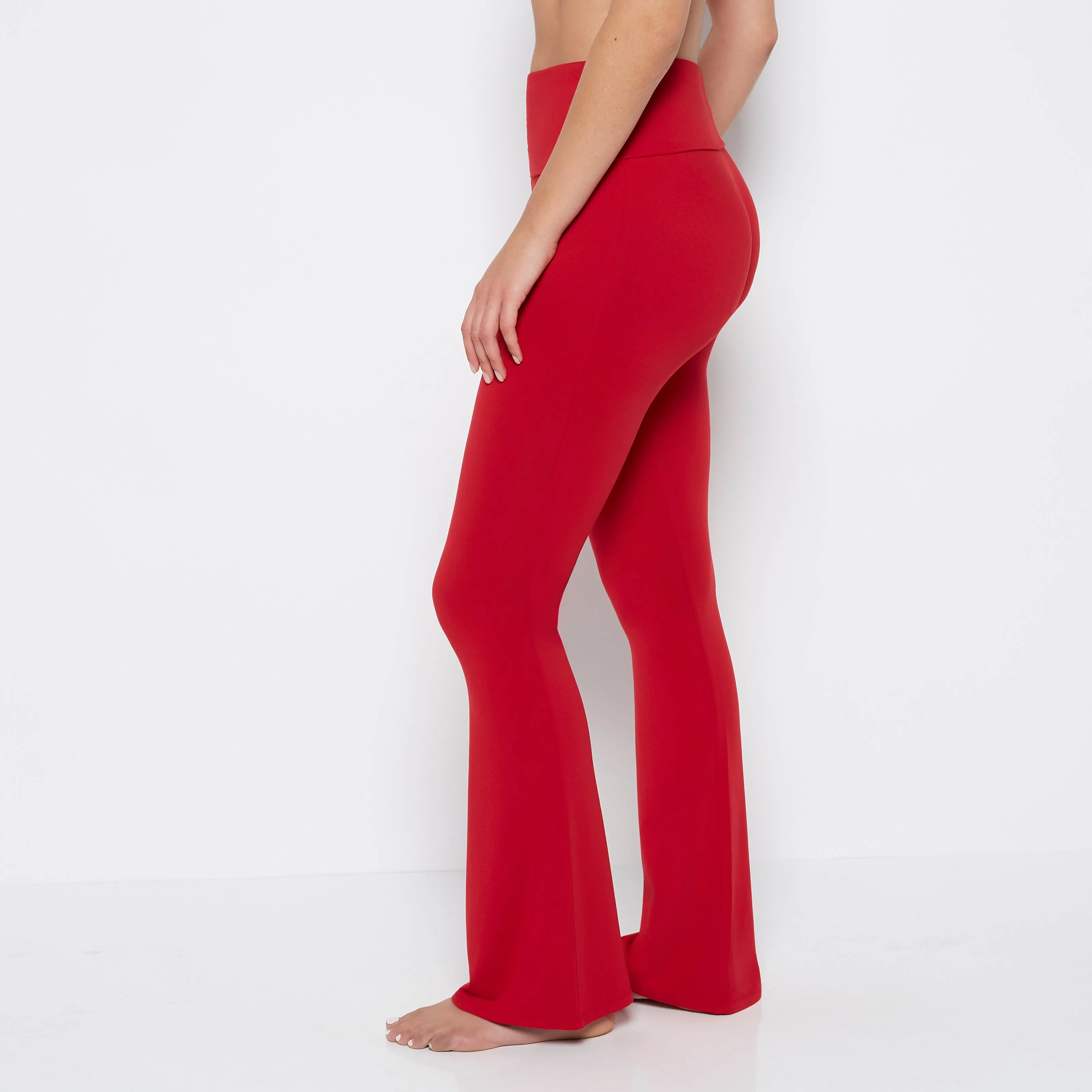 Brushed Jersey Fold over flare leg pant in Crimson sold by La SENZA product image thumbnail 2