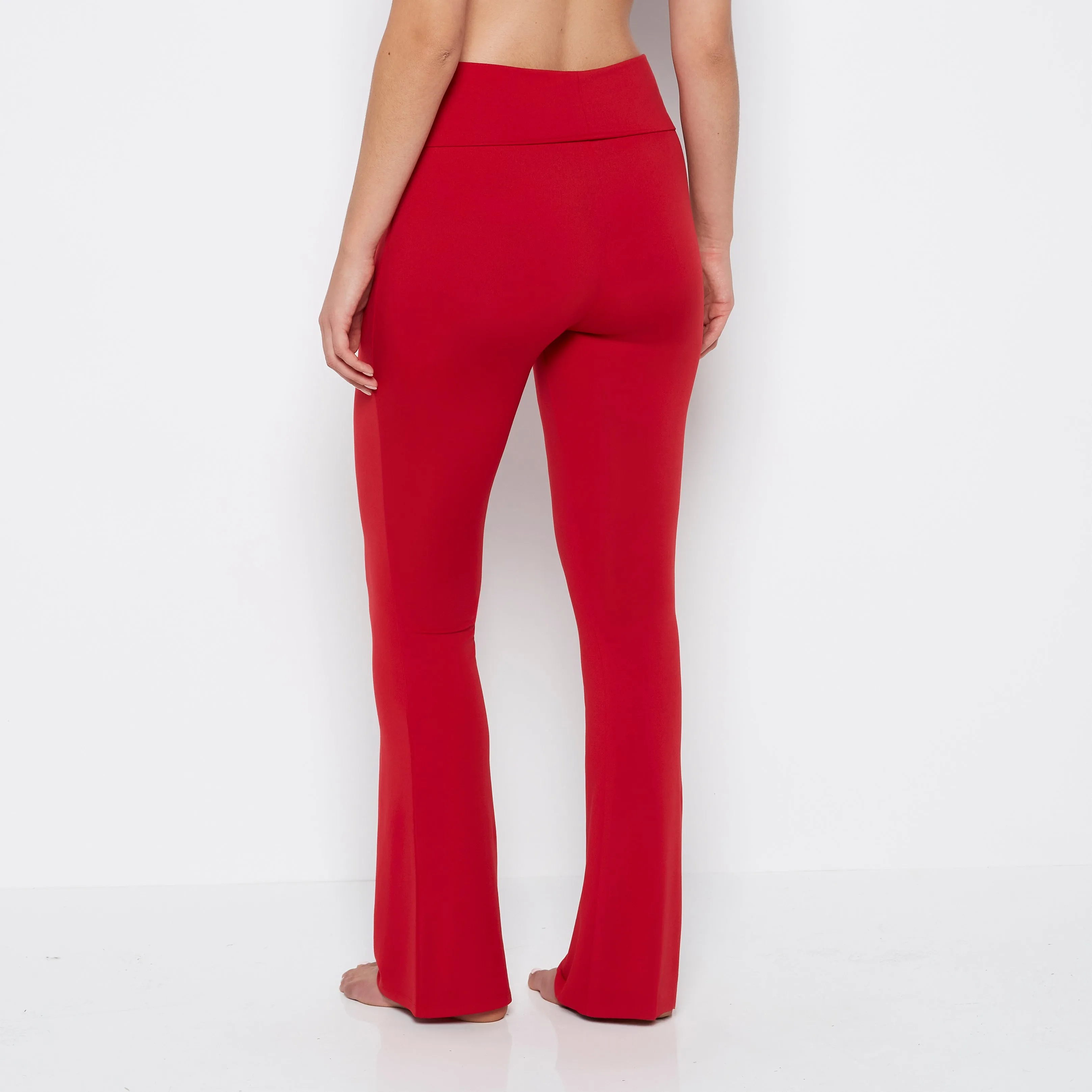 Brushed Jersey Fold over flare leg pant in Crimson sold by La SENZA product image thumbnail 3
