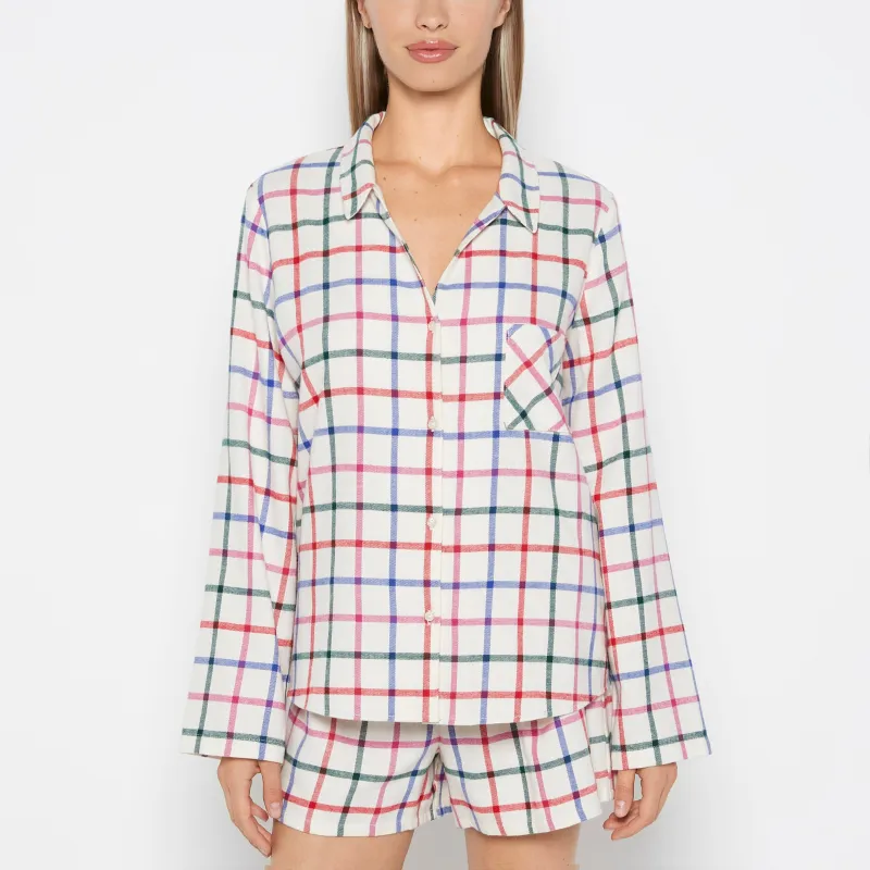 Flannel Sleep Shirt in Large Jingle Plaid sold by La SENZA