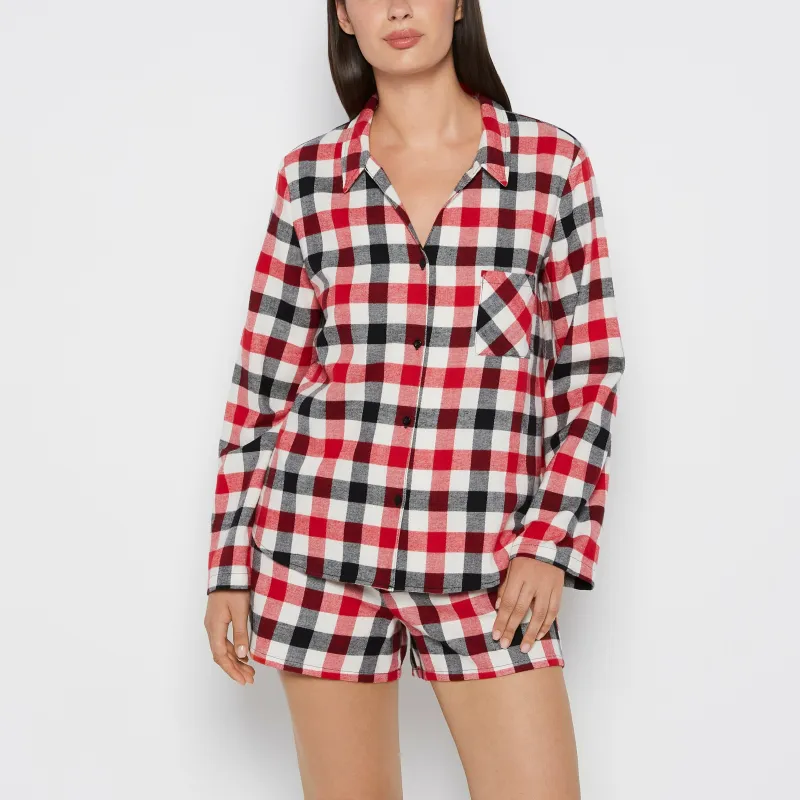 Flannel Sleep Shirt in Winter Gingham sold by La SENZA