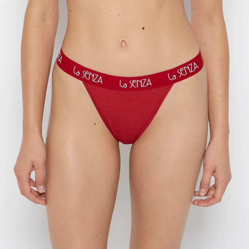 G-String with Art Deco Logo in Crimson Heather sold by La SENZA