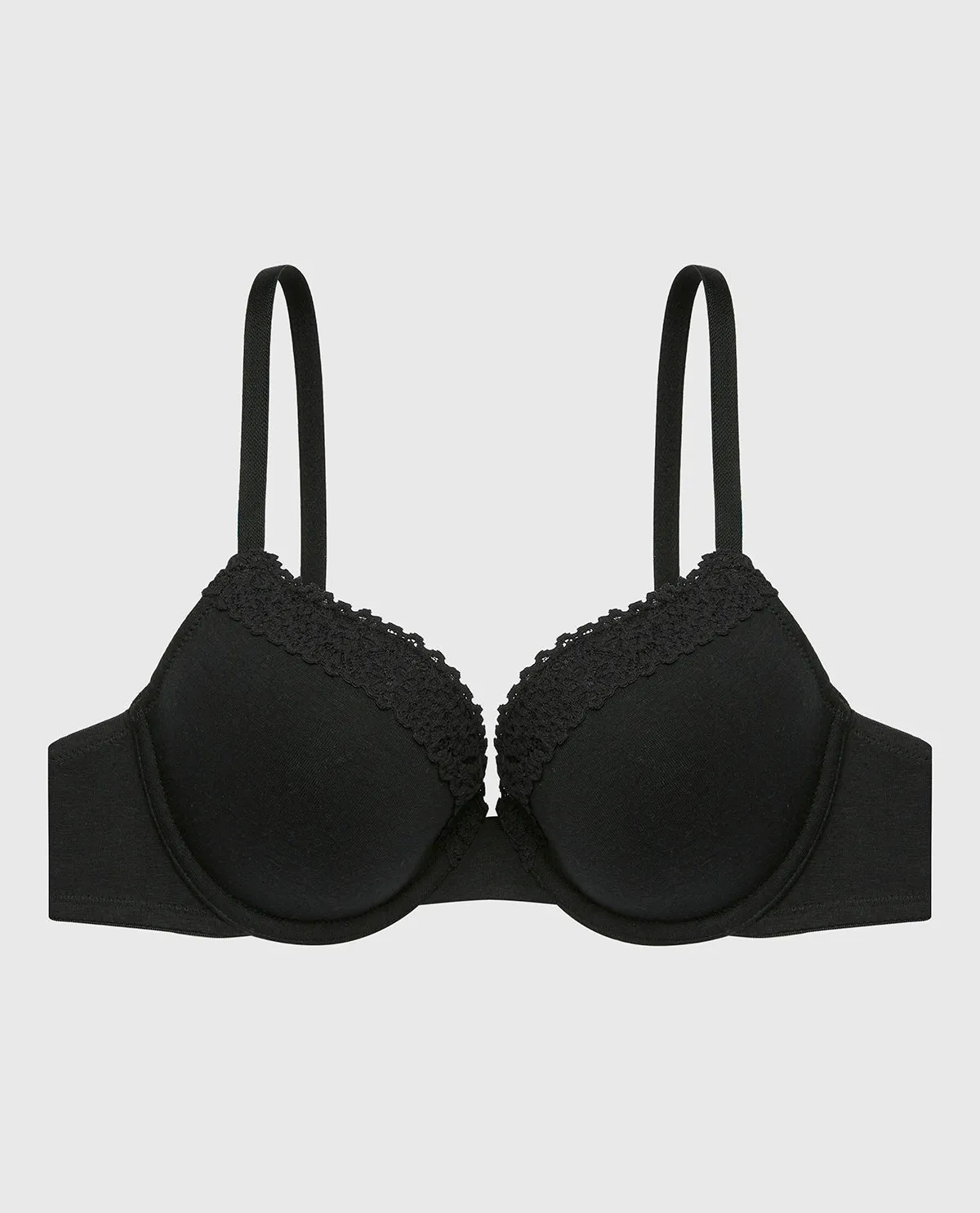 Lightly Lined demi bra with cozy in Tuxedo Black sold by La SENZA product image thumbnail 4