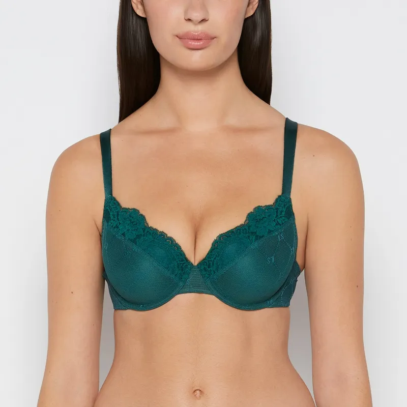Lightly Lined Mesh Perfect Coverage Bra in Emerald Green sold by La SENZA
