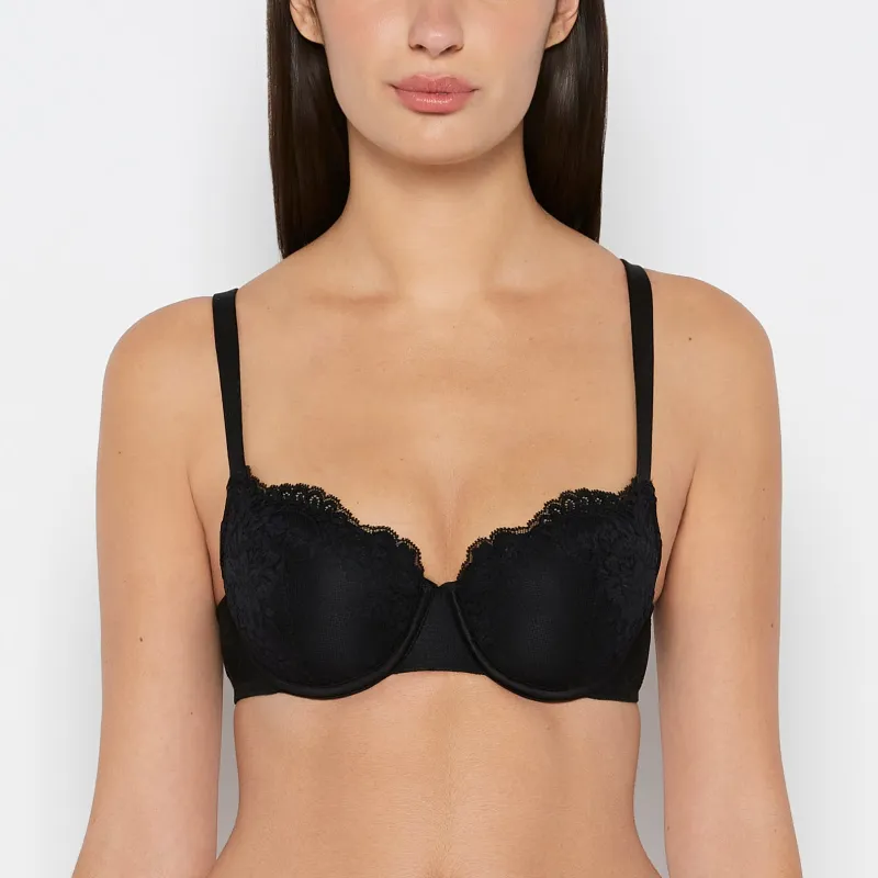 Lightly Lined Balconette Bra in Tuxedo Black sold by La SENZA