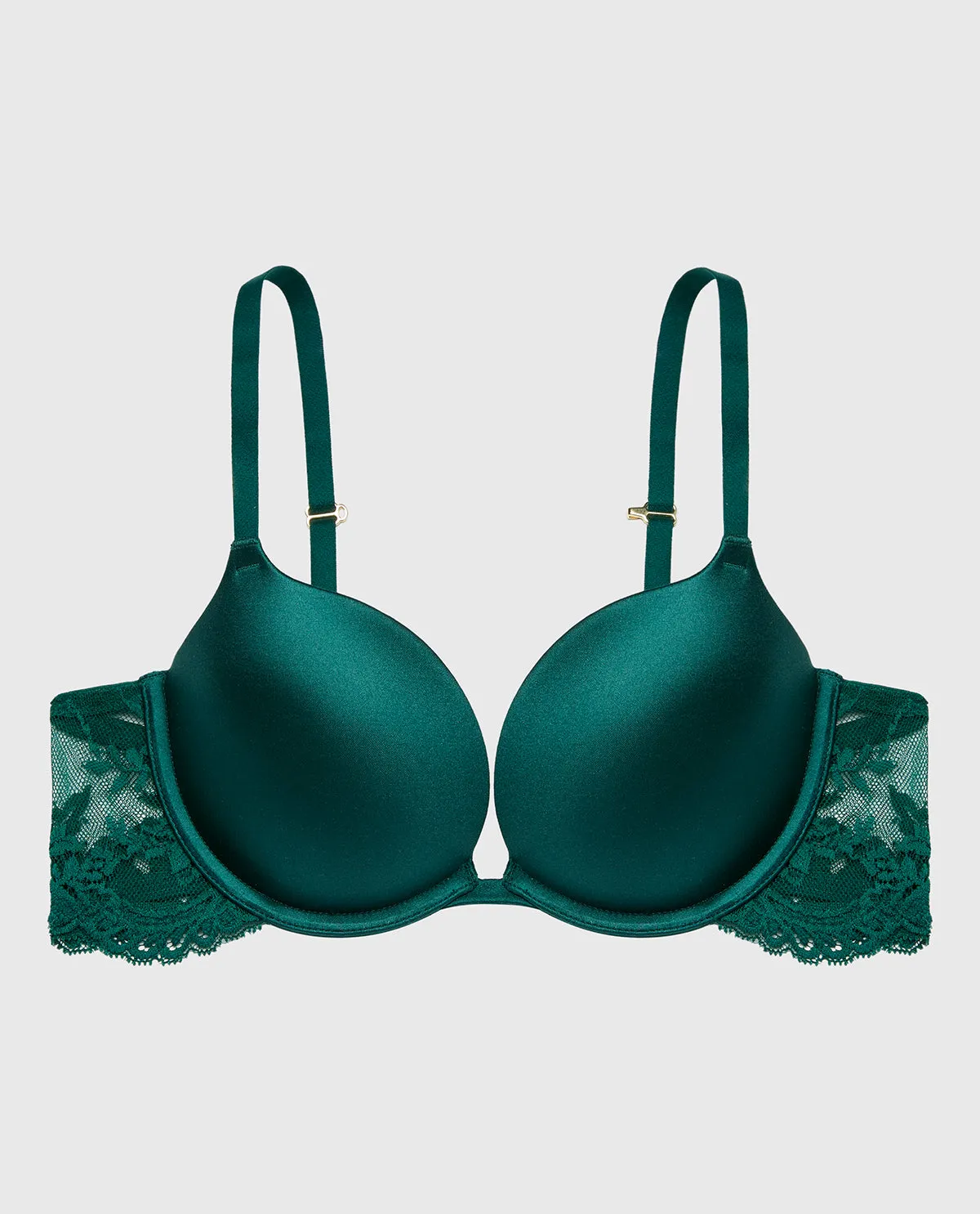 Smooth Cup Push Up Bra with Lace Wing in Emerald Green sold by La SENZA product image thumbnail 5