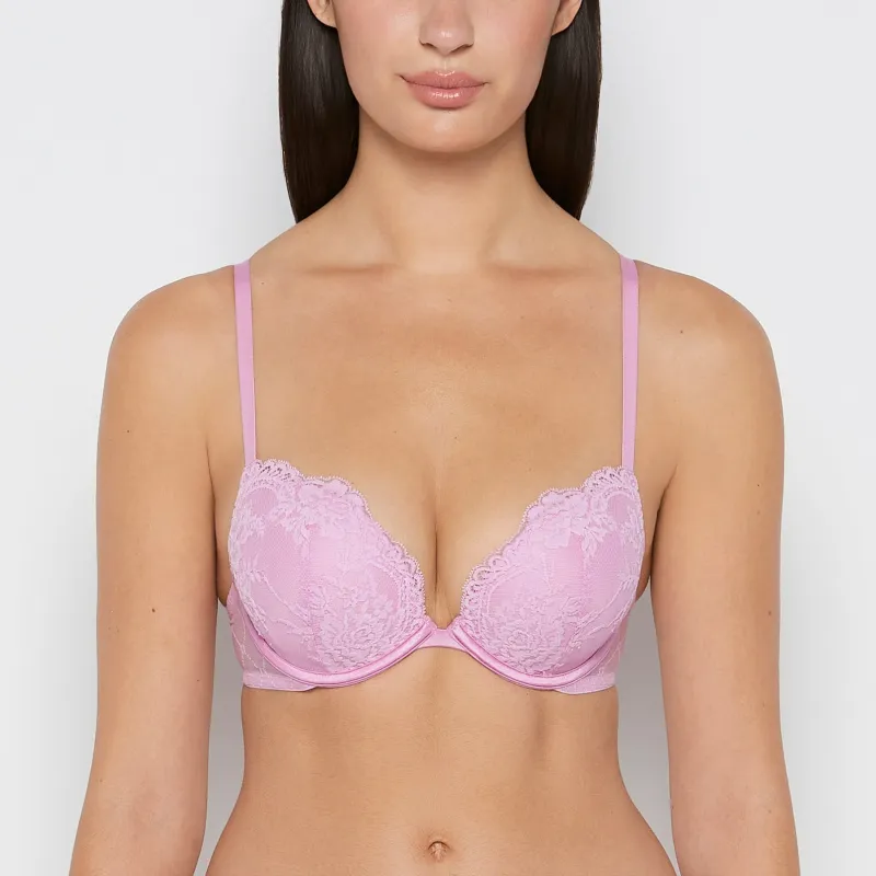 Push up Opulent Lace bra with Mesh Wing in Orchid sold by La SENZA