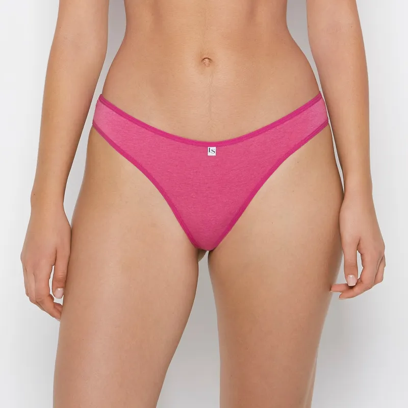 Thong Panty in Fuchsia Red Heather sold by La SENZA