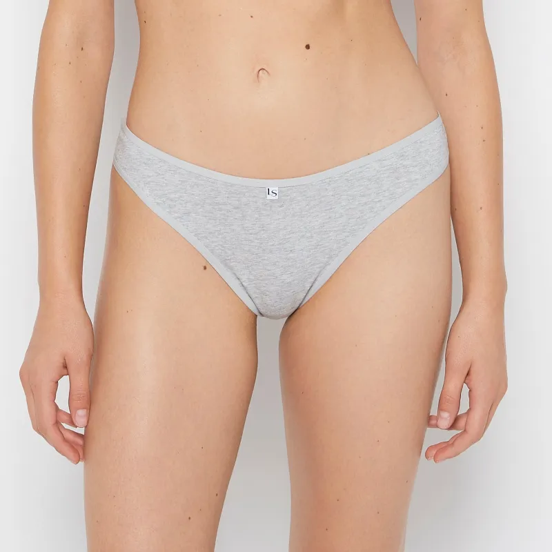 Thong Panty in Cool Gray Heather sold by La SENZA