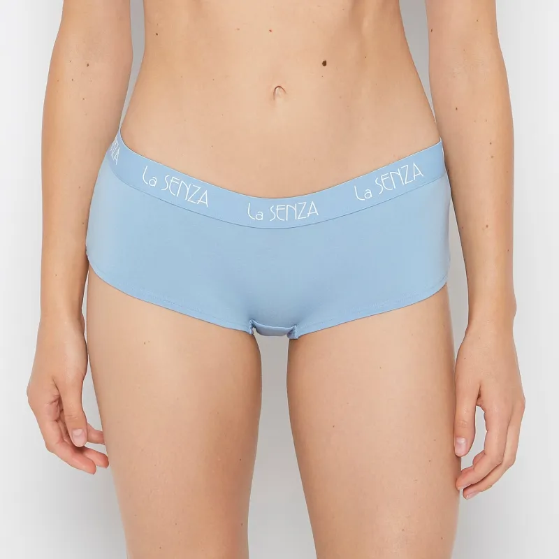 Boyshort Panty with  Art Deco Logo in Glacier Lake sold by La SENZA