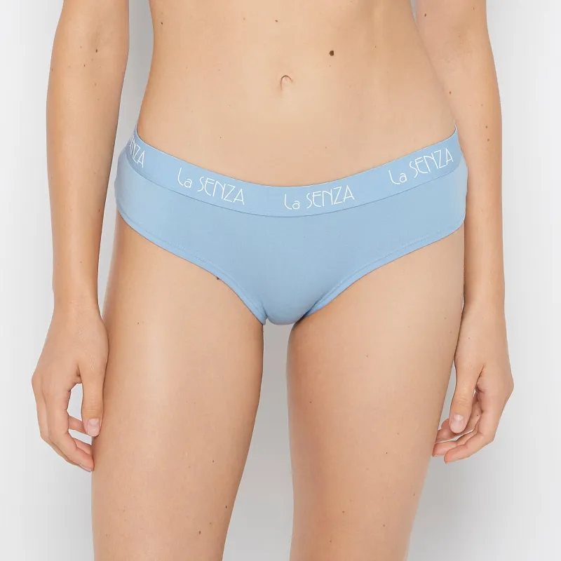 Art Deco Logo Hipster Panty in Glacier Lake sold by La SENZA