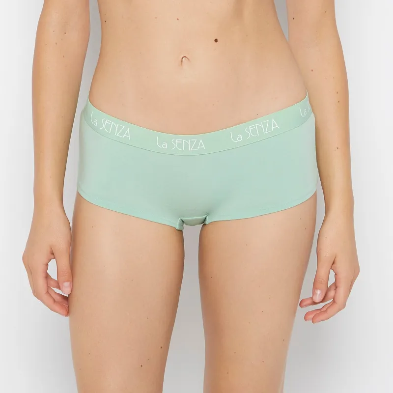 Boyshort Panty with  Art Deco Logo in Hemlock sold by La SENZA