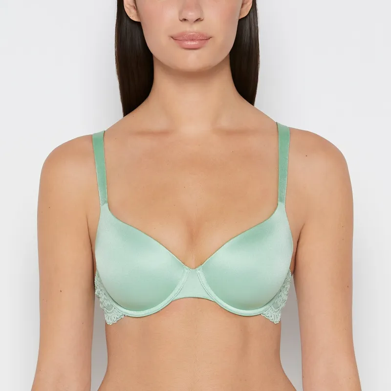 Lightly Lined Micro Cup Bra With Lace Wing in Hemlock sold by La SENZA