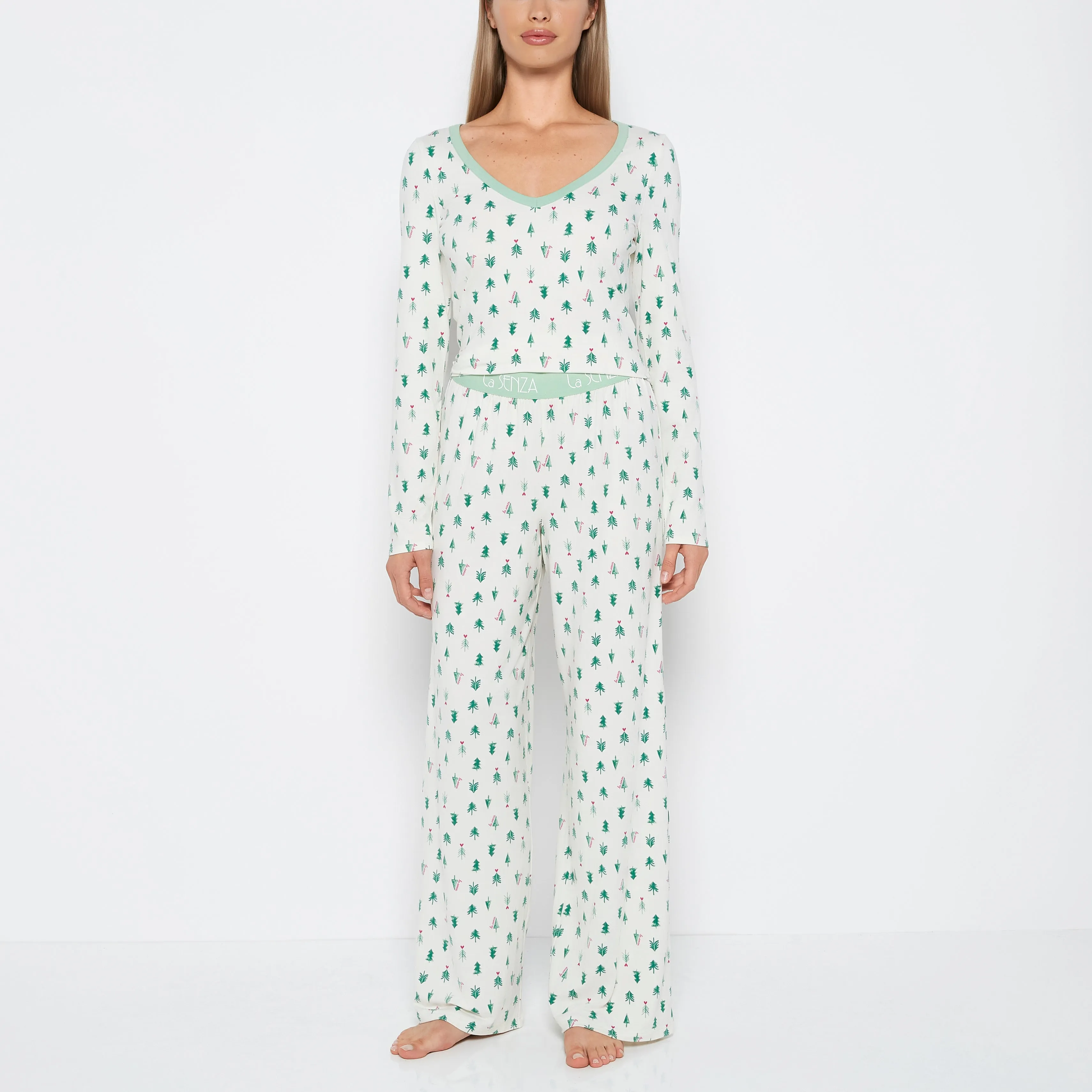 Two-Piece PJ Set in Tiny Trees sold by La SENZA