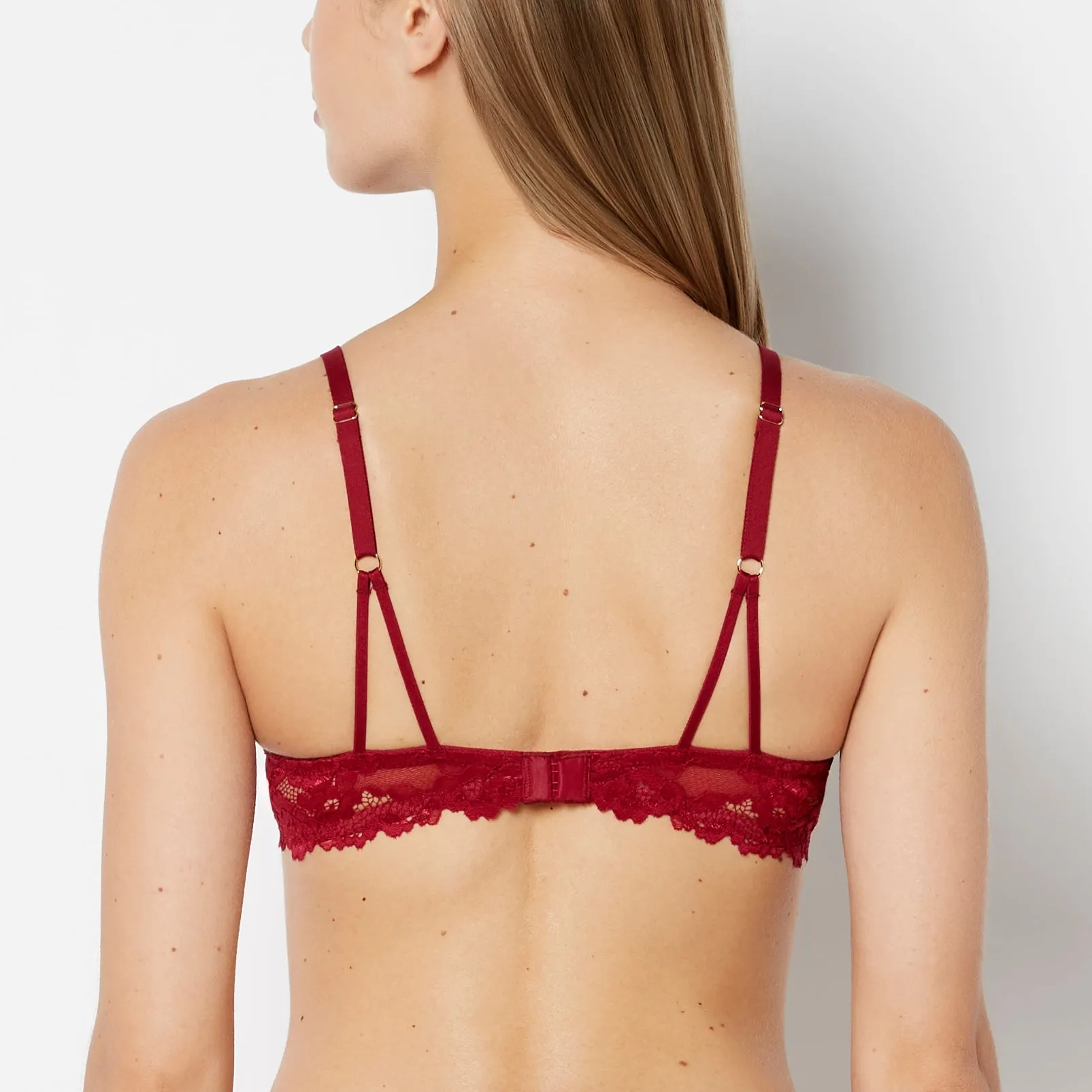 Unlined Demi Bra with Romantic Lace in Plum Rose sold by La SENZA product image thumbnail 3