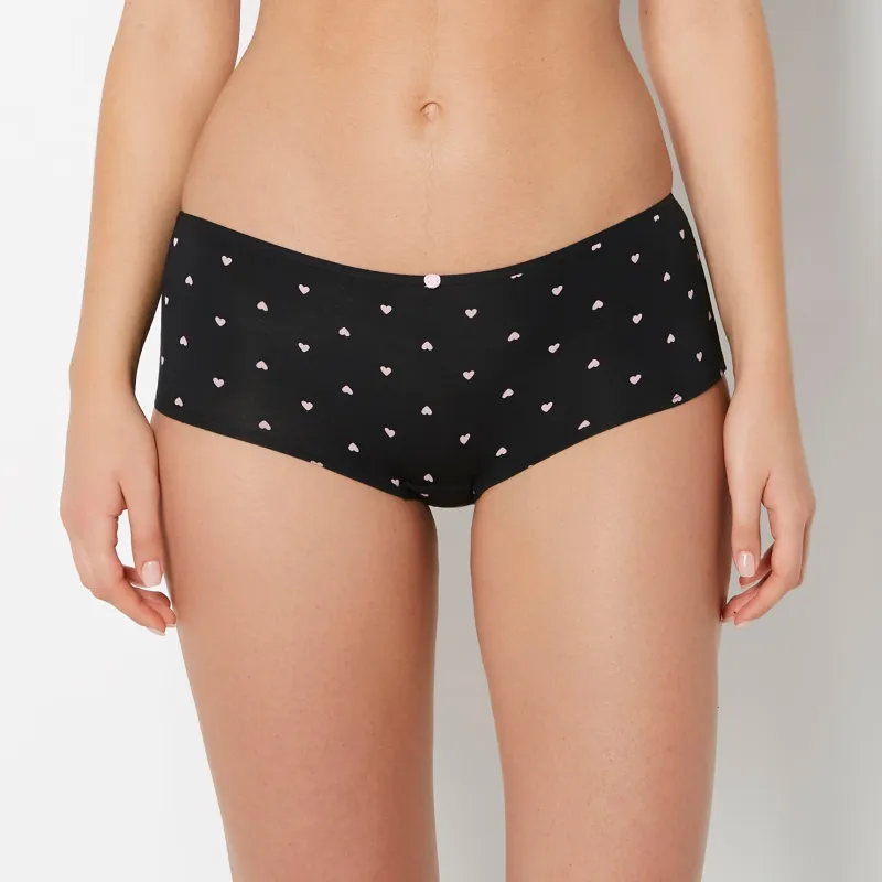 Ultrasoft Modal Boyshort Panty with Rosette Detail in Tiny Heart sold by La SENZA