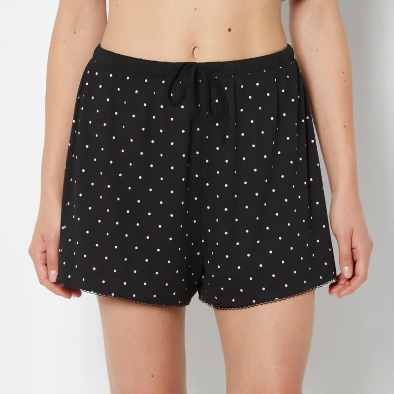 Casual Sleep Jersey Short with Picot Trim in Tiny Dot sold by La SENZA