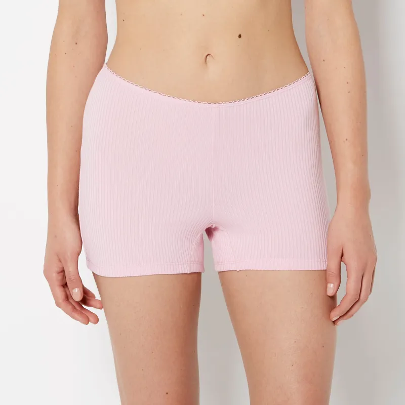 Casual Sleep Ribbed Short With Picot Trim in Sweet Dream sold by La SENZA
