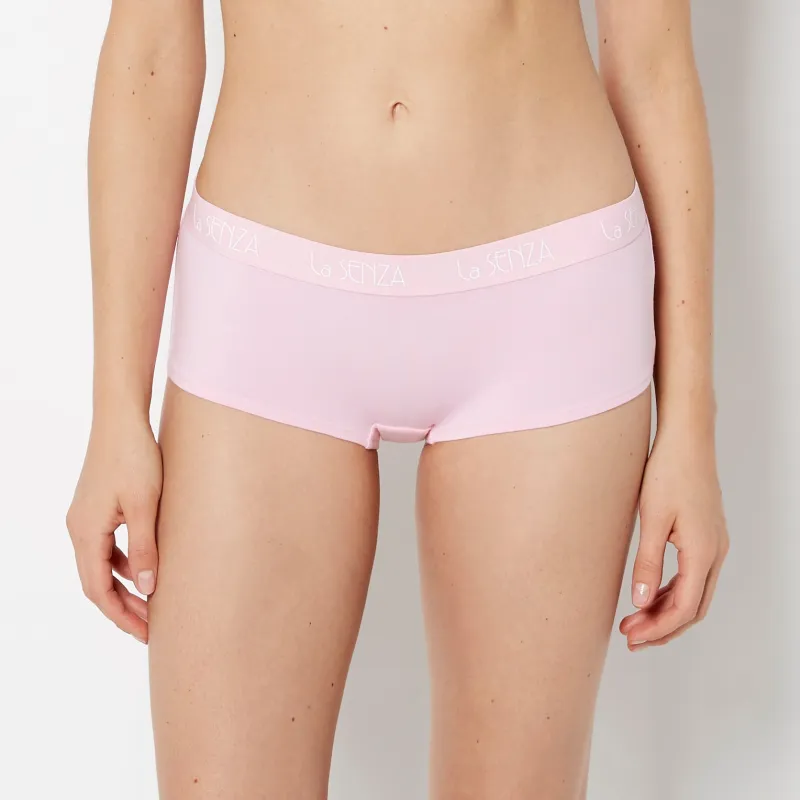 Boyshort Cotton Panty with Art Deco Logo Band in Sweet Dream sold by La SENZA
