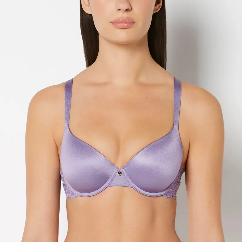 Full Coverage Lightly Lined Bra With Romantic Lace Wing in Purple Haze sold by La SENZA