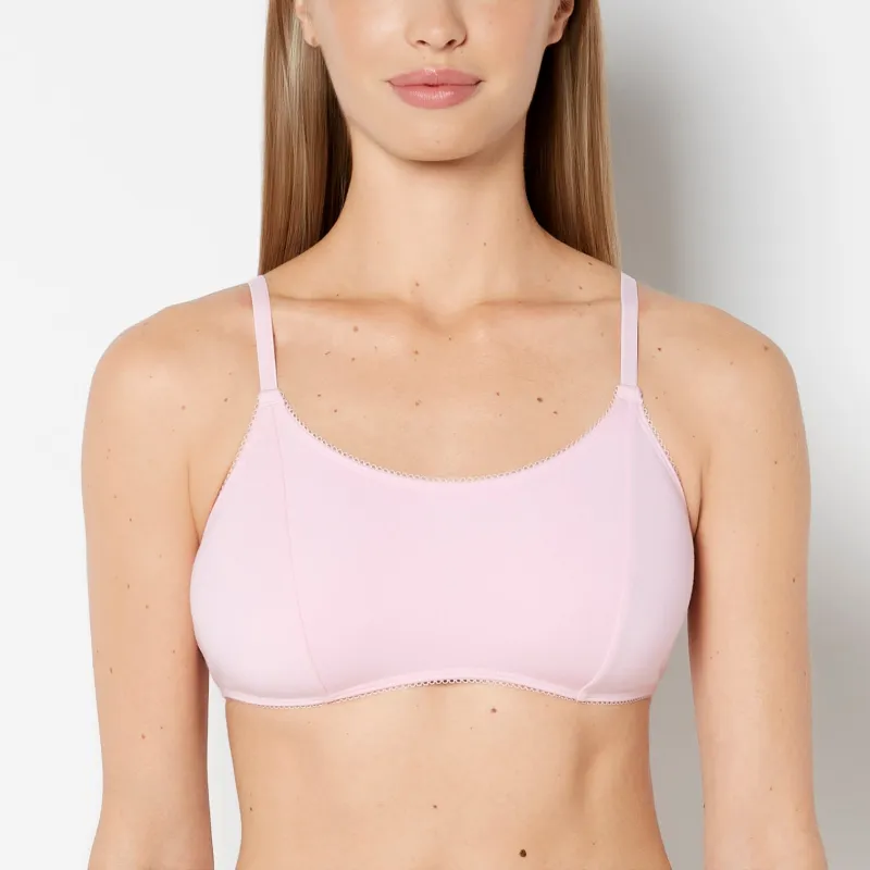 Scoop Neck Cotton Bralette With Picot Trim in Sweet Dream sold by La SENZA