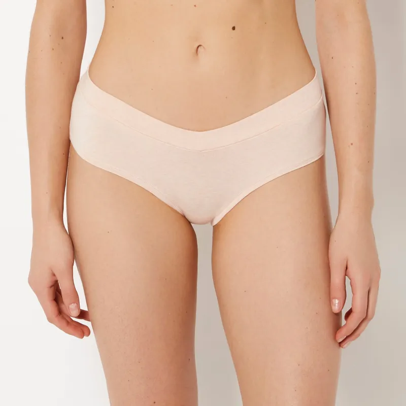 Hipster Wide Waist Cotton Panty In Pearl Blush Heather sold by La SENZA