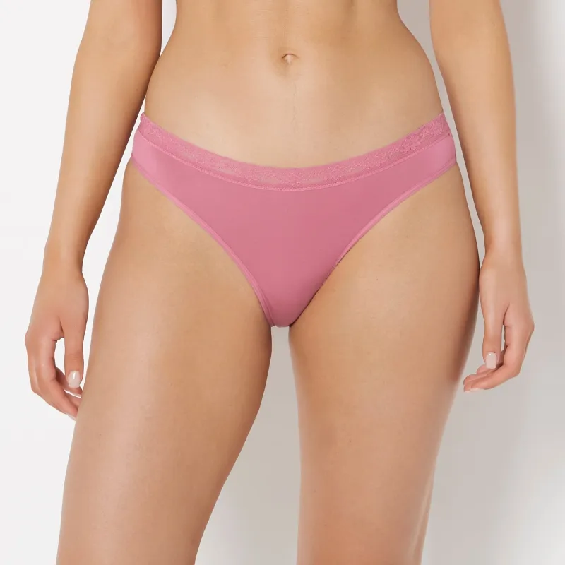 Ultrasoft Modal Bikini Panty with Lace Trim In Red Violet sold by La SENZA