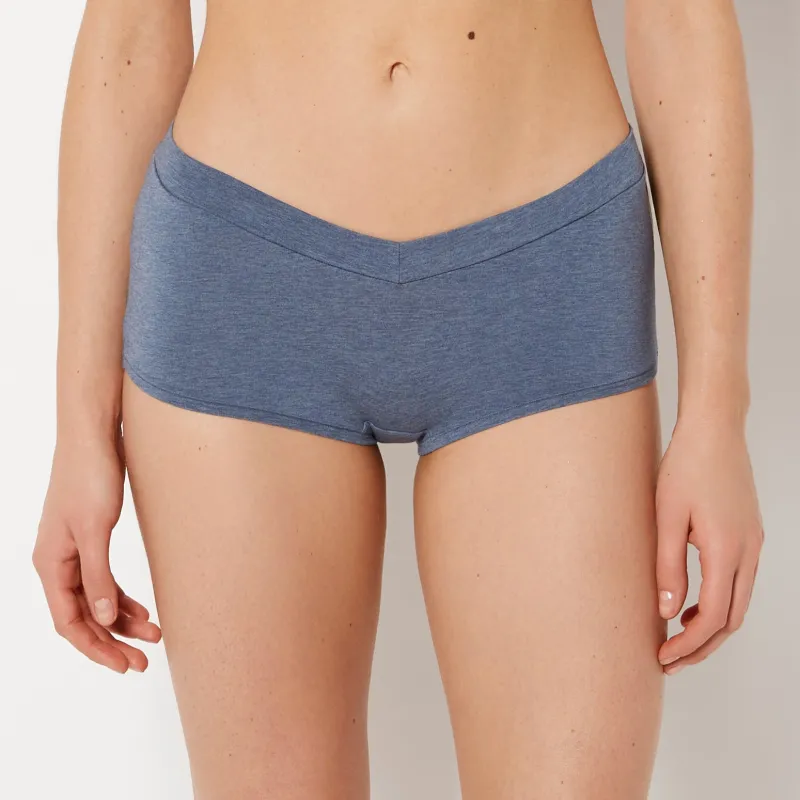 Boyshort Panty Wide Waist in Vintage Indigo Heather sold by La SENZA