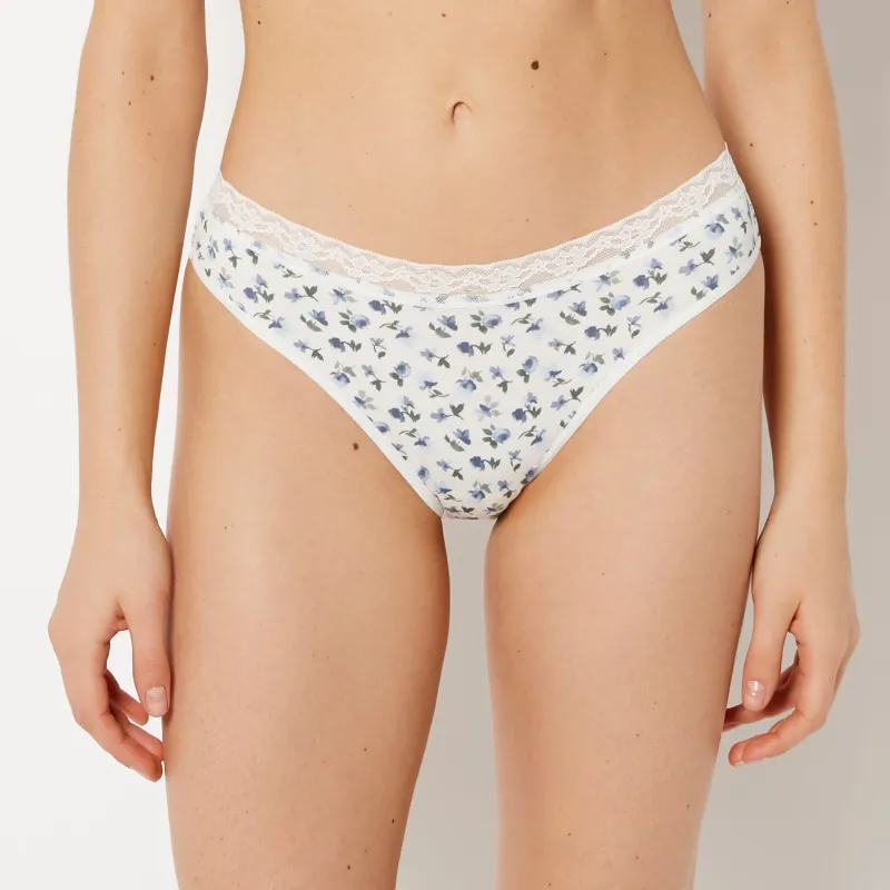Ultrasoft Modal Bikini Panty With Lace Trim In Breezy Floral made by La SENZA