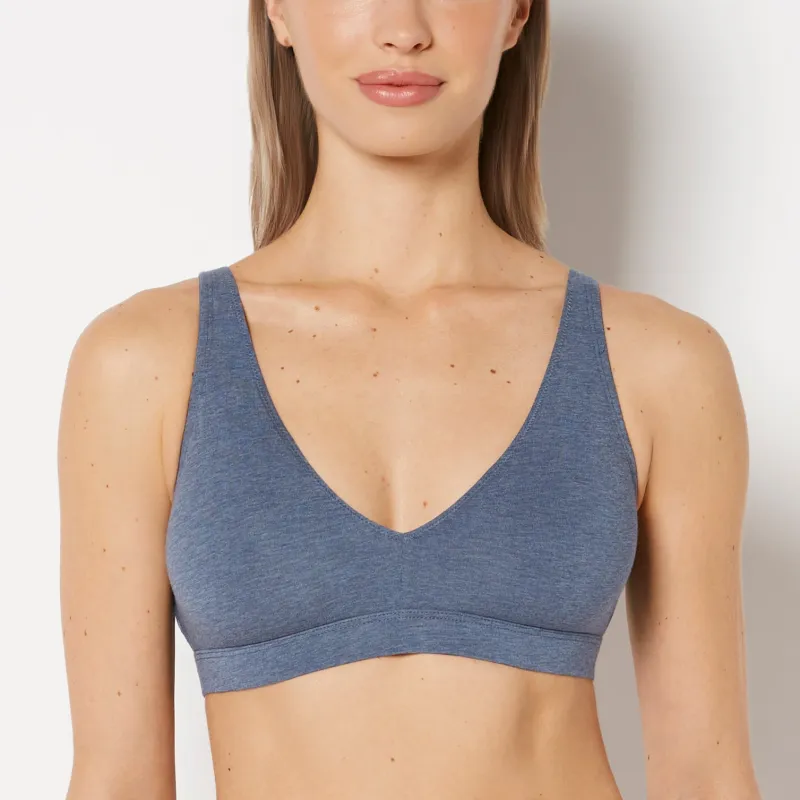 Cotton Triangle Bralette In Vintage Indigo Heather sold by La SENZA