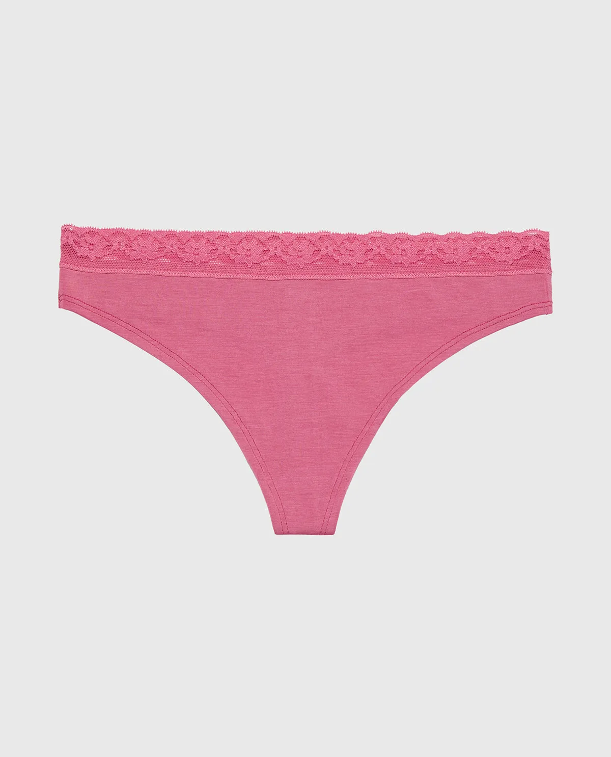 Ultrasoft Modal Cheeky Thong Panty with Lace Trim In Red Volet sold by La SENZA product image thumbnail 4