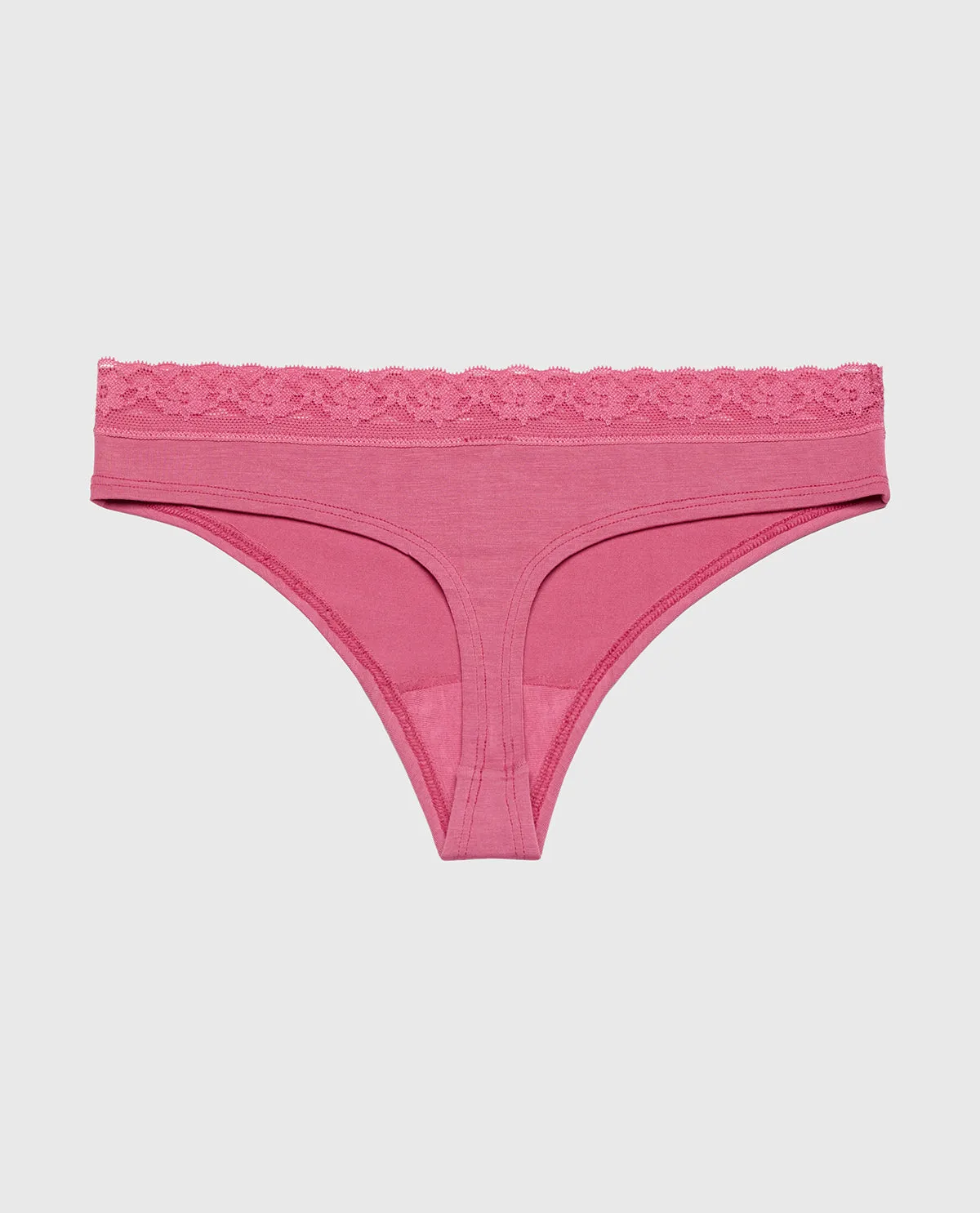 Ultrasoft Modal Cheeky Thong Panty with Lace Trim In Red Volet sold by La SENZA product image thumbnail 5