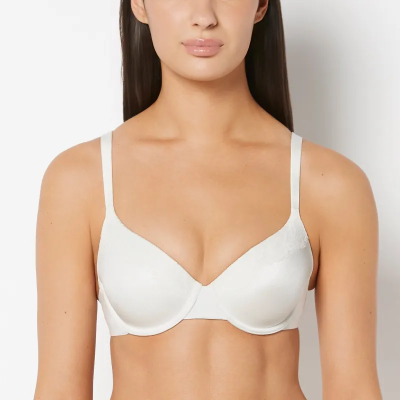 Lightly Lined Full Coverage Bra with Afterglow Lace Trim in Ivory sold by La SENZA