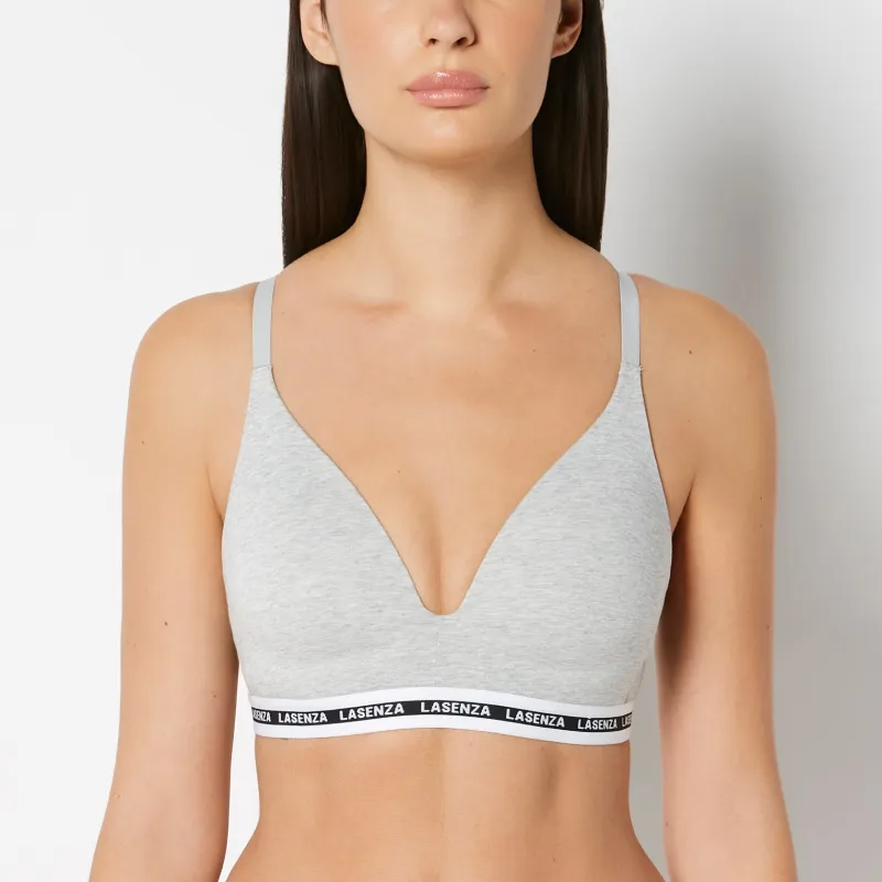 Triangle Padded Bra in Heather Grey made by La SENZA