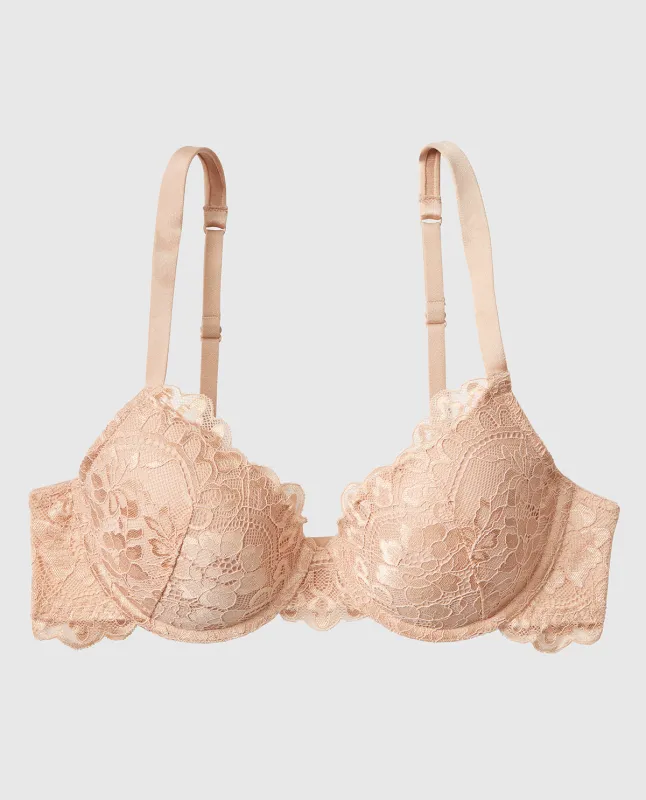 Lightly Lined Full Coverage Bra with Lace Overlay sold by La SENZA
