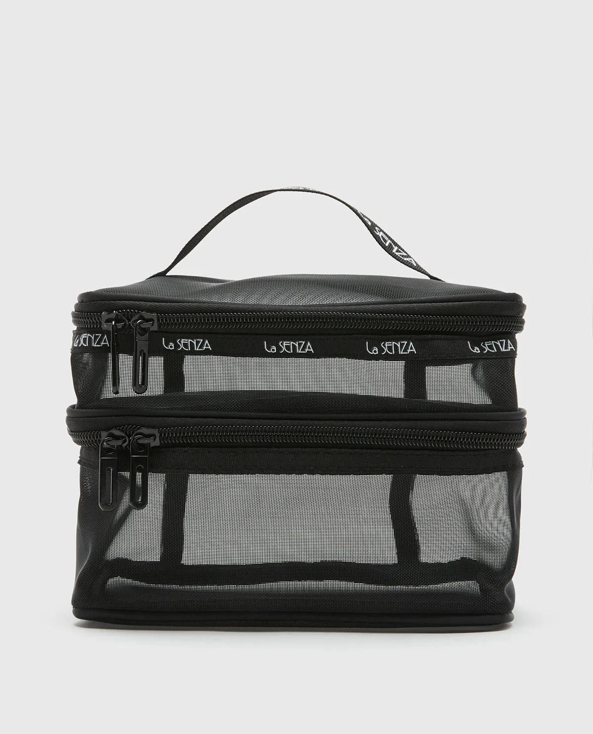 Mesh Cosmetic Case in Tuxedo Black sold by La SENZA product image thumbnail 2