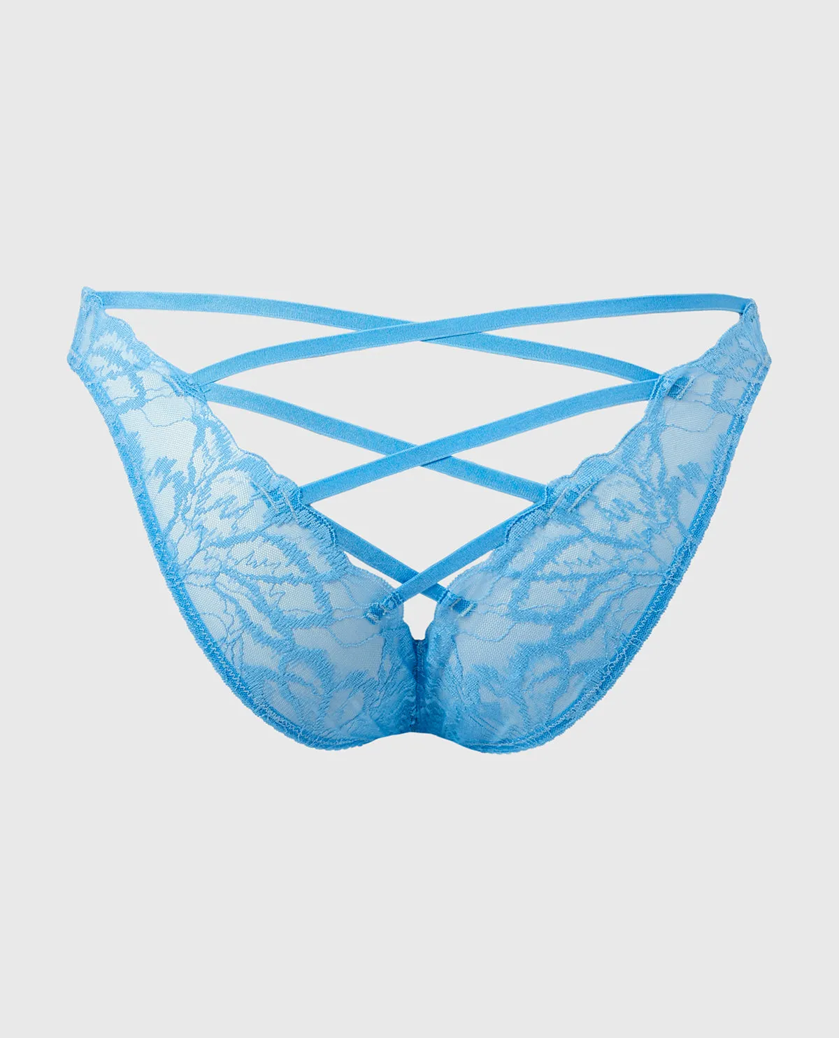 Bikini Bumless Panty with Lush Lace in Azure Blue sold by La SENZA product image thumbnail 5