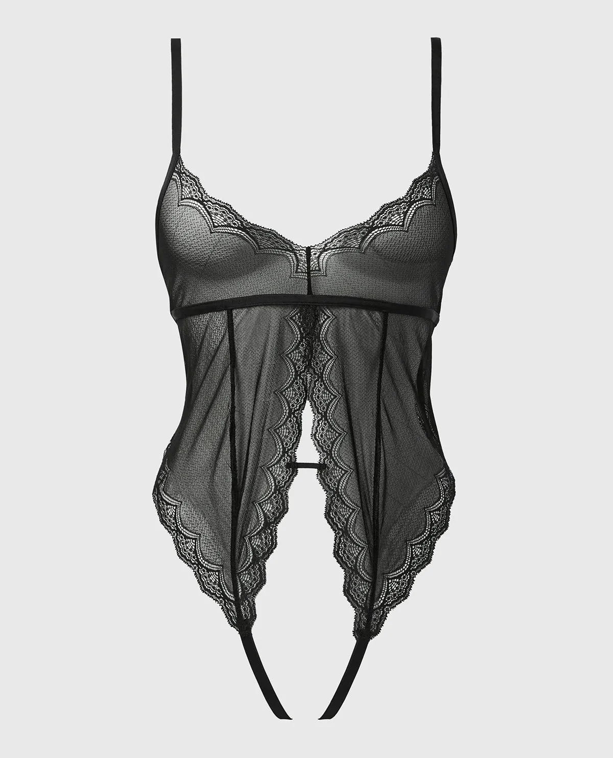 Unlined Bumless Teddy in Exquisite Lace in Tuxedo Black sold by La SENZA product image thumbnail 3