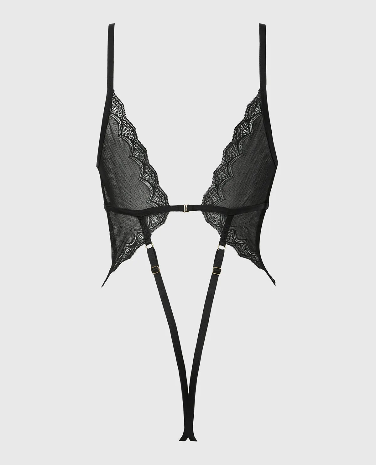 Unlined Bumless Teddy in Exquisite Lace in Tuxedo Black sold by La SENZA product image thumbnail 4