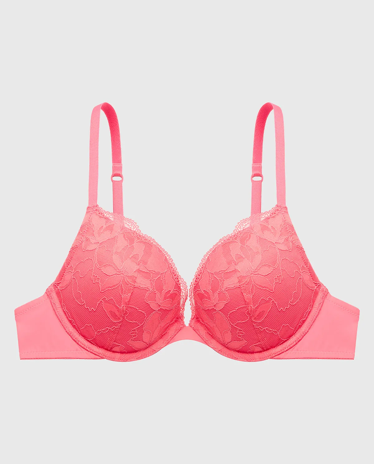 Push Up Plunge Bra With Charmed Lace in Pink Lemonade sold by La SENZA product image thumbnail 5