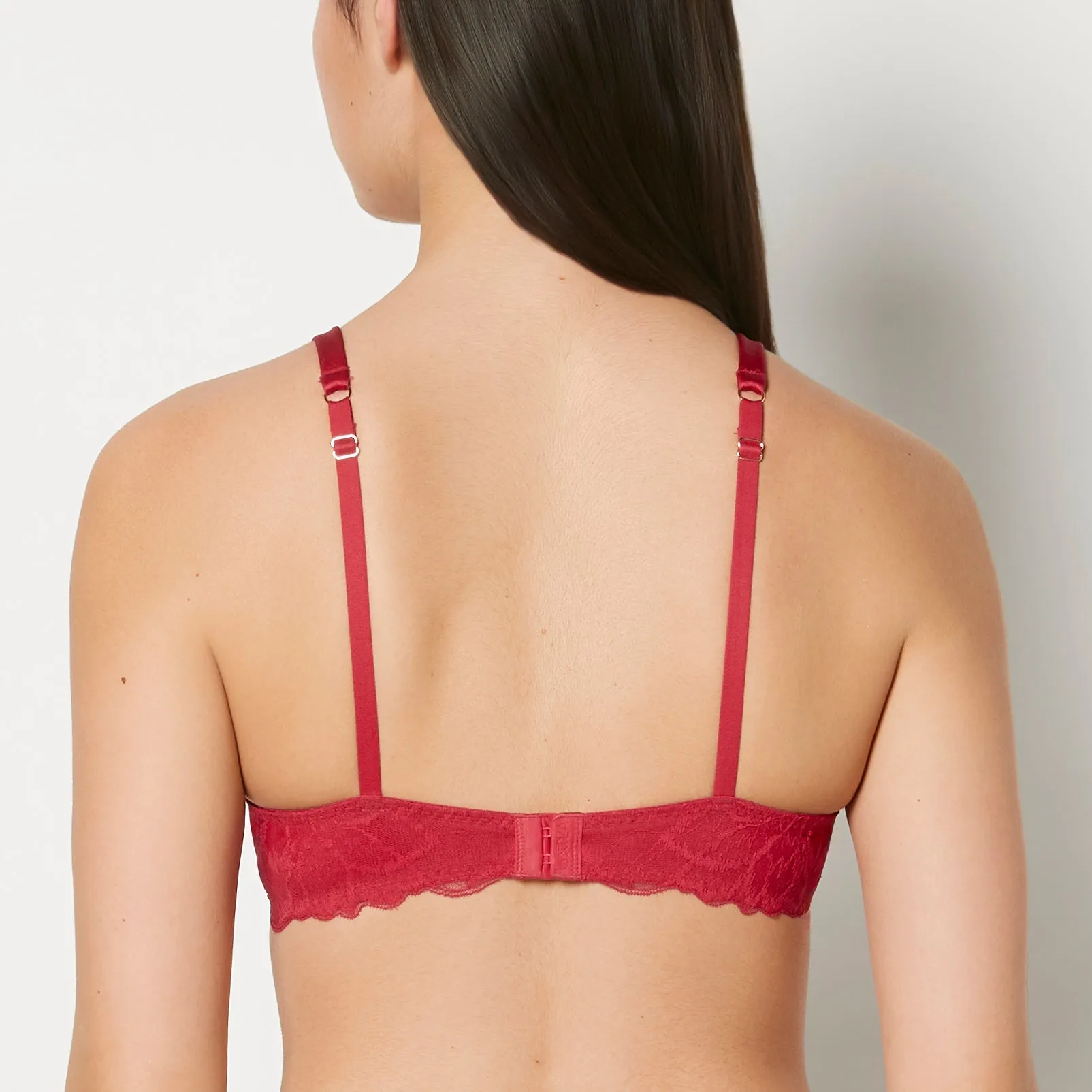 Lightly Lined Full Coverage Bra with Lush Lace Wing in Passion Red sold by La SENZA product image thumbnail 3
