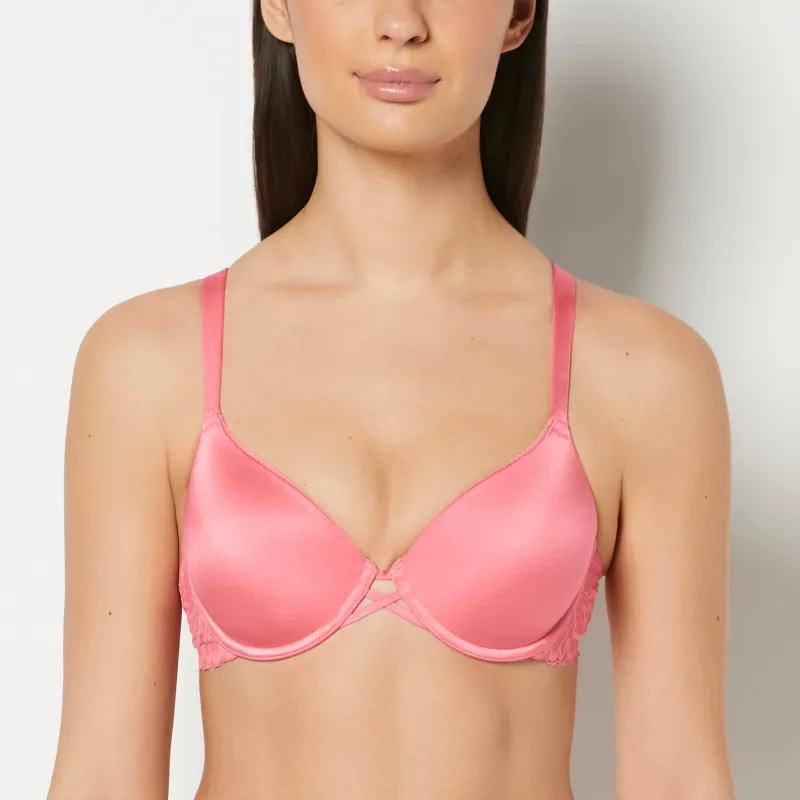 Lightly Lined Full Coverage Bra with Lush Lace Wing in Lemonade Pink made by La SENZA