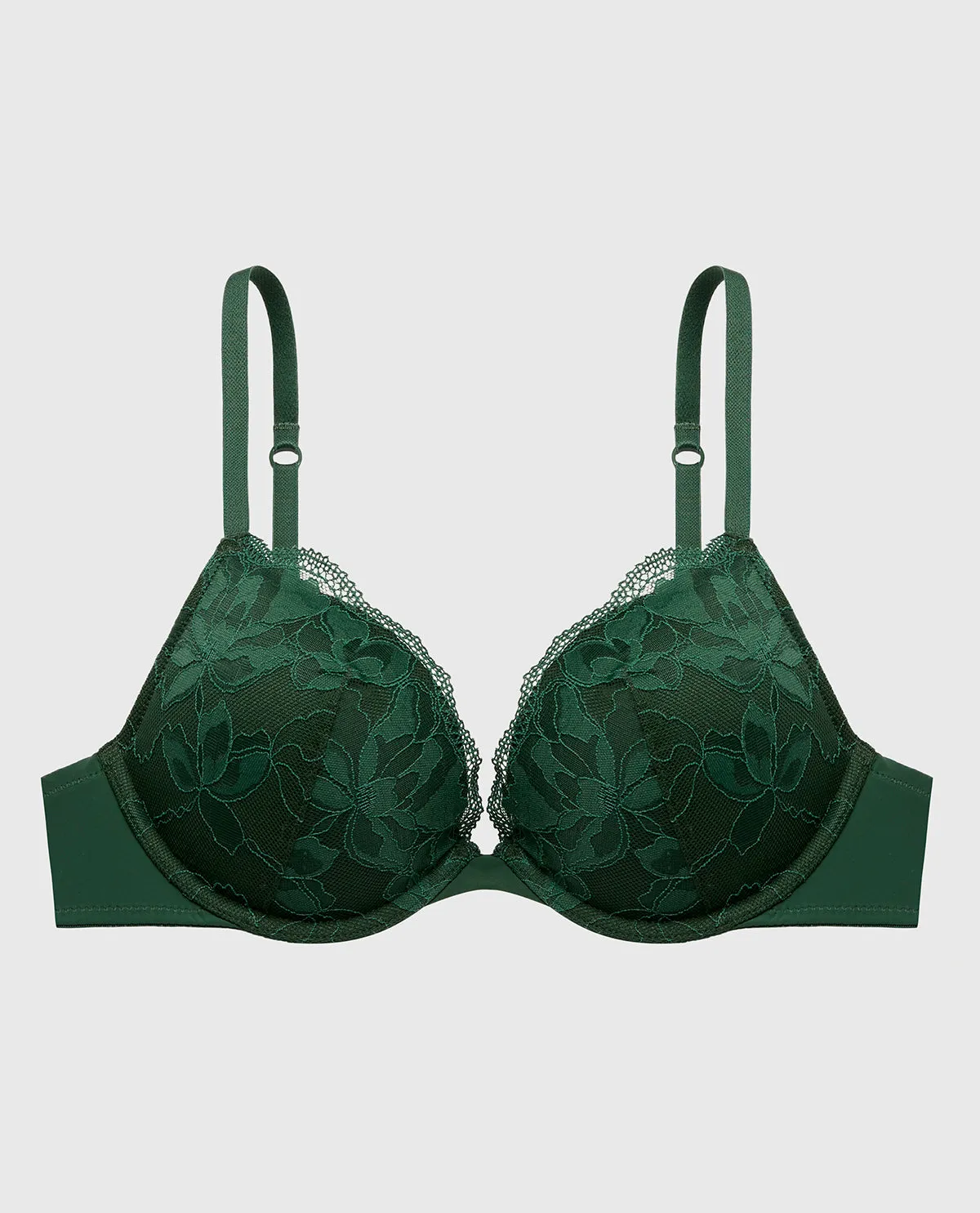 Push Up Plunge Bra With Charmed Lace in Jungle Green sold by La SENZA product image thumbnail 5