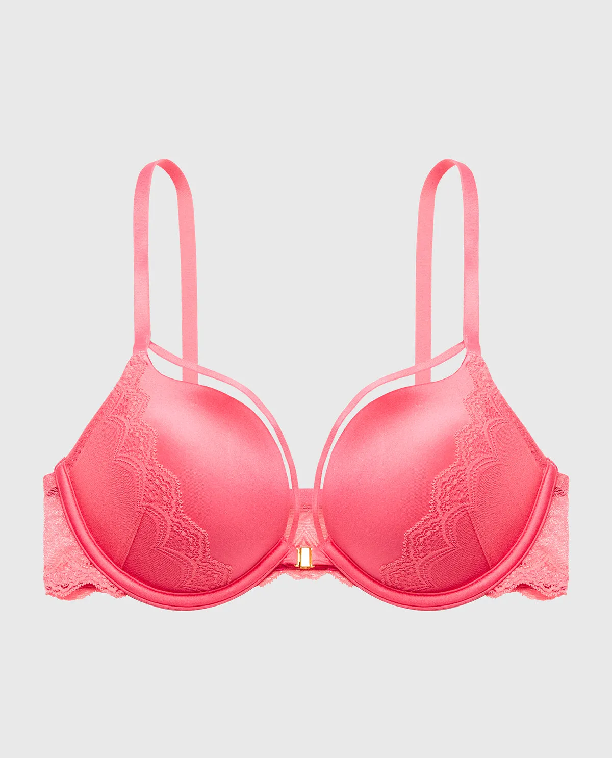 Up 2 Cup Plunge Bra with Exquisite Lace in Pink Lemonade sold by La SENZA product image thumbnail 5
