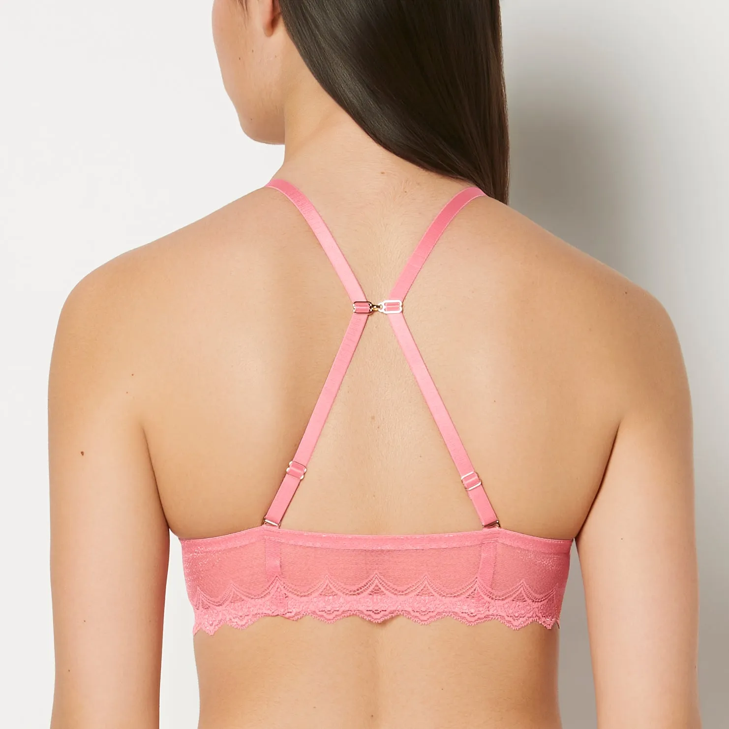 Up 2 Cup Plunge Bra with Exquisite Lace in Pink Lemonade sold by La SENZA product image thumbnail 3