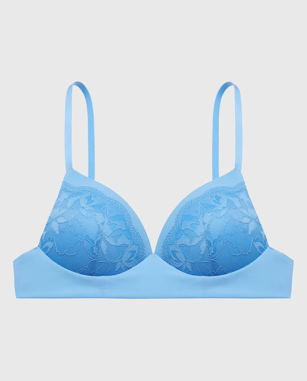 Lightly Lined Wireless Bra with Charmed Lace in Azure Blue sold by La SENZA product image thumbnail 4